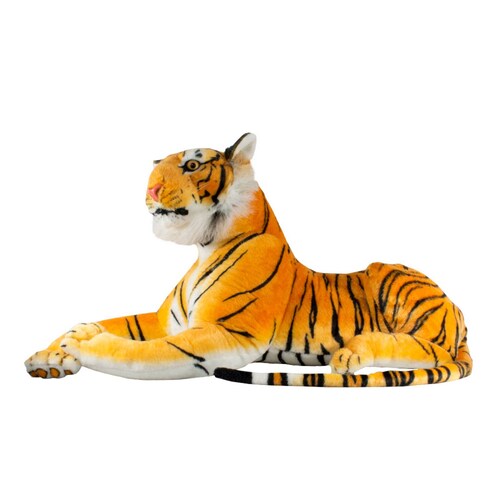 Felino Peluche Grande Aspecto Real Leon Tigre Leopardo 85 Cm