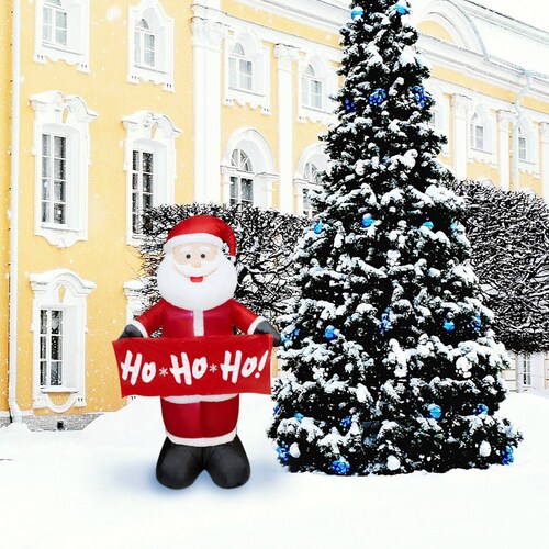 Inflable Navideño Santa Claus Ho Ho Ho Con Luz Led 2.40 Mts