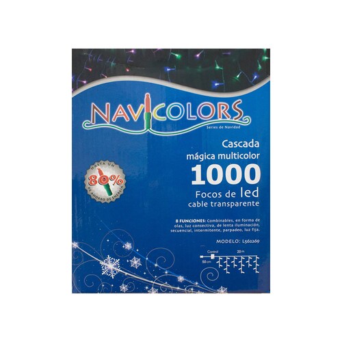 Serie Cascada Luz Multicolor 1000 Led 8 Funciones 20 Metros