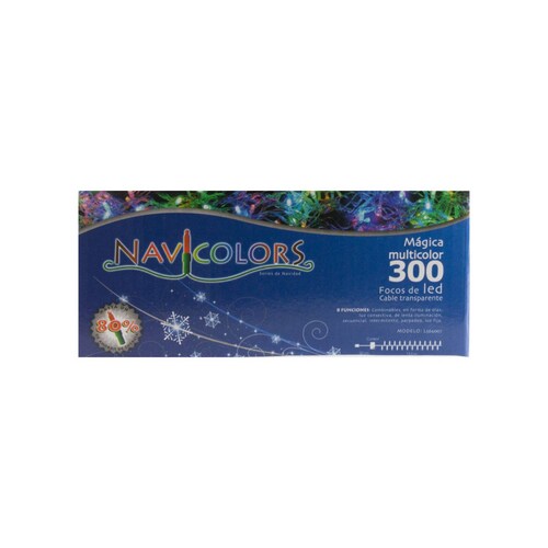 Serie De Luces Led Navideña 300 Focos Luz Multicolor 14 Mts