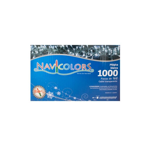 Serie De Luces 1000 Led Luz Blanca 8 Funciones 40.5 Metros