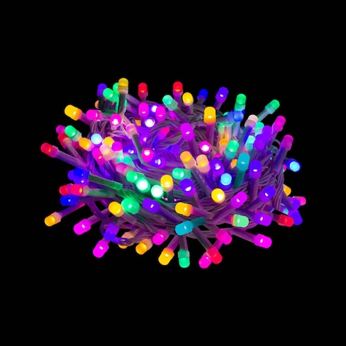 Serie Navideña 100 Led Luz Multicolor Función Destello 6.6 M