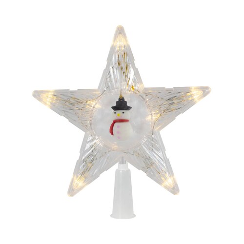Estrella Fugaz Punta De Arbol Navideño Luzled Plástico 20cm