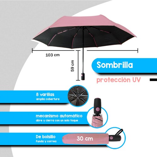 Paraguas Sombrilla De Bolsillo Amplia Con Filtro Importadora La Merced