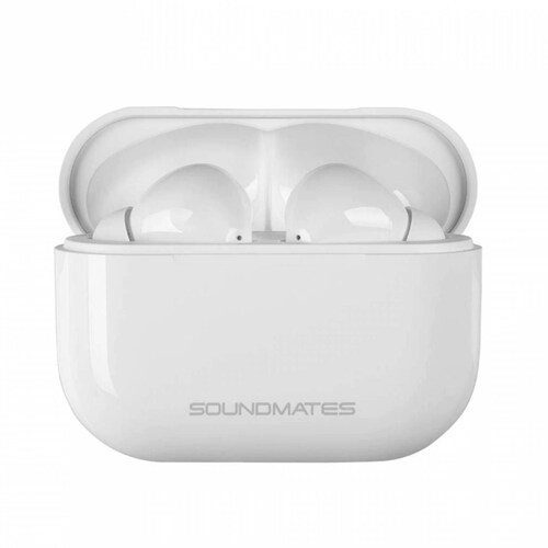 Audífonos Inalámbrico  5hrs de Música con Funda de Silicón SoundMates V2 Rosa