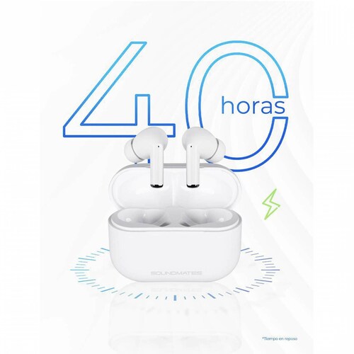 Audífonos Inalámbrico  5hrs de Música con Funda de Silicón SoundMates V2 Rosa