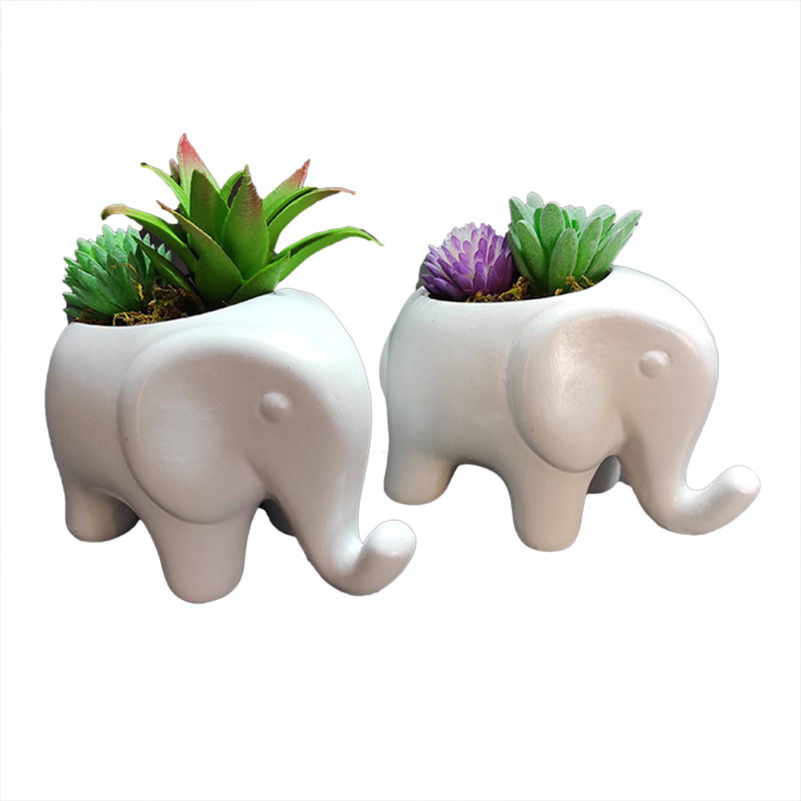 Juego de macetas de cerámica en forma de elefante mini - Sears