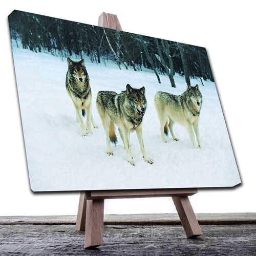 Cuadro Decorativo Canvas Paisaje de Lobos de 135 X 90 cm
