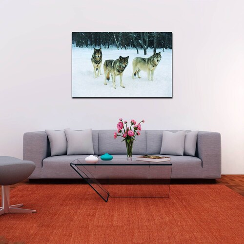 Cuadro Decorativo Canvas Paisaje de Lobos de 135 X 90 cm