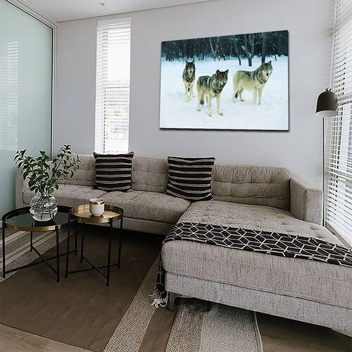 Cuadro Decorativo Canvas Paisaje de Lobos de 135 X 90 cm