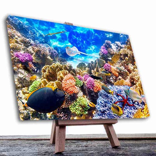 Cuadro Decorativo Canvas Paisaje de Arrecifes y Peces 2 de 60 x 40 cm