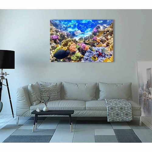 Cuadro Decorativo Canvas Paisaje de Arrecifes y Peces 2 de 60 x 40 cm
