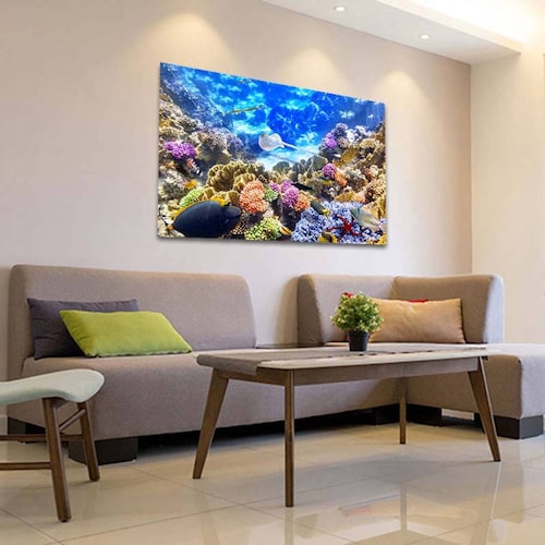 Cuadro Decorativo Canvas Paisaje de Arrecifes y Peces 2 de 60 x 40 cm