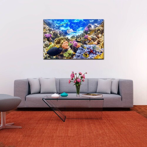 Cuadro Decorativo Canvas Paisaje de Arrecifes y Peces 2 de 60 x 40 cm