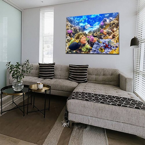 Cuadro Decorativo Canvas Paisaje de Arrecifes y Peces 2 de 60 x 40 cm