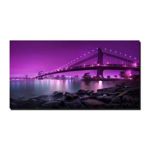Cuadro Decorativo Canvas Paisaje del Puente cercano a la Isla Libertad NY de 120 X 80 cm