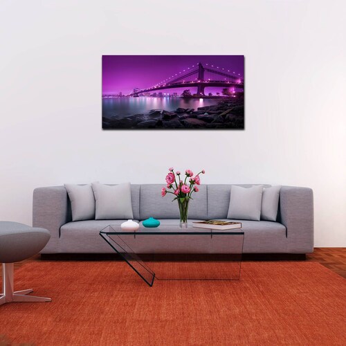 Cuadro Decorativo Canvas Paisaje del Puente cercano a la Isla Libertad NY de 120 X 80 cm
