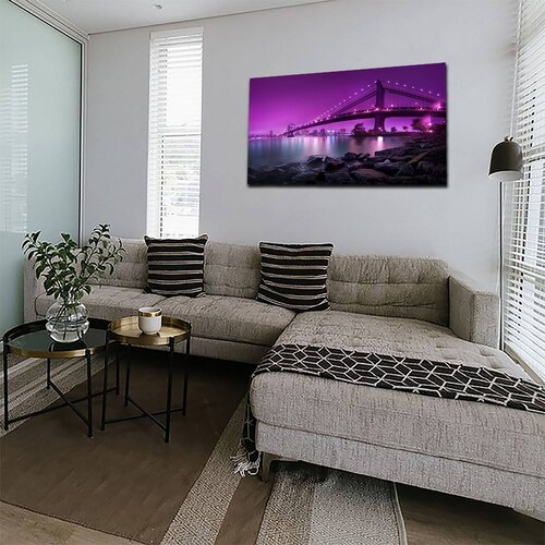Cuadro Decorativo Canvas Paisaje del Puente cercano a la Isla Libertad NY de 120 X 80 cm
