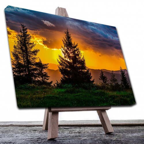 Cuadro Decorativo Canvas Paisaje de Bosque al atardecer de 135 X 90 cm