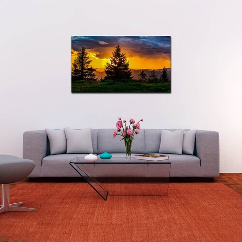Cuadro Decorativo Canvas Paisaje de Bosque al atardecer de 135 X 90 cm