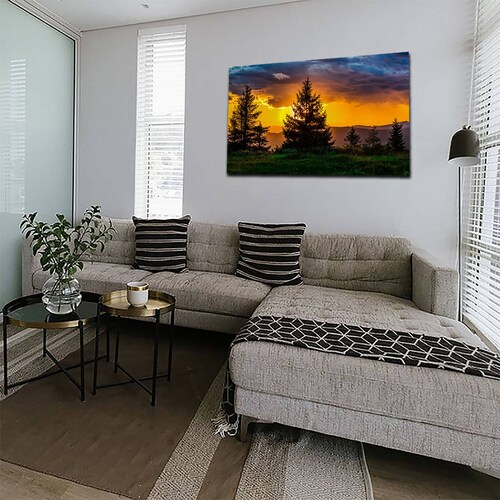 Cuadro Decorativo Canvas Paisaje de Bosque al atardecer de 135 X 90 cm