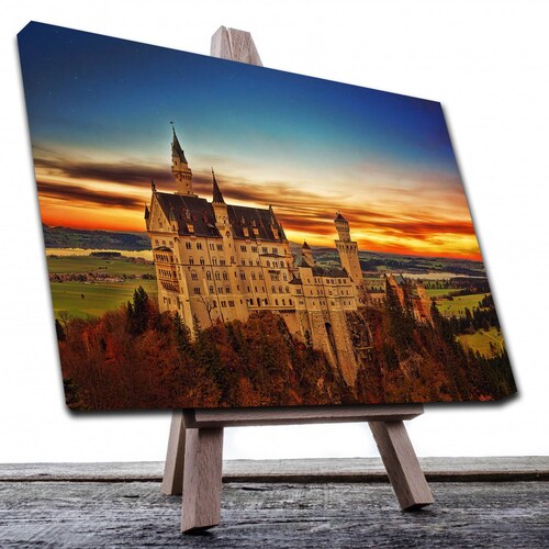 Cuadro Decorativo Canvas Paisaje Castillo Neuschwanstein en Alemania de 135 X 90 cm