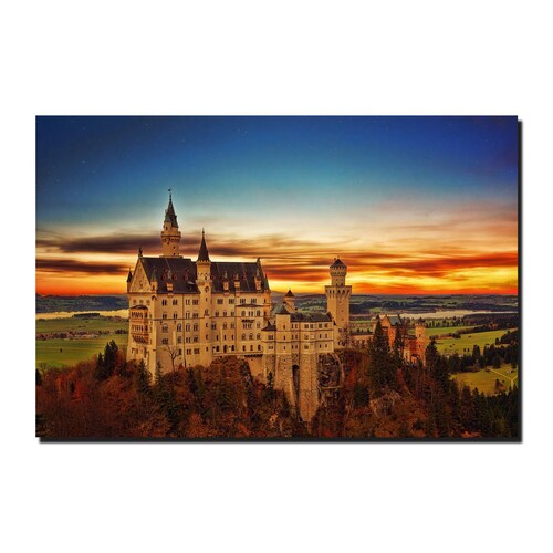 Cuadro Decorativo Canvas Paisaje Castillo Neuschwanstein en Alemania de 135 X 90 cm