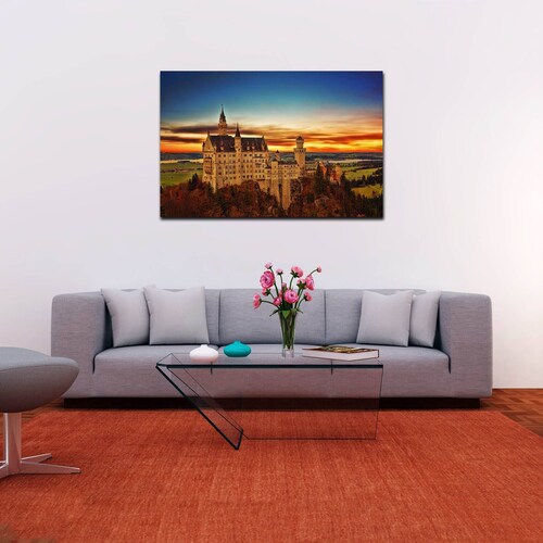 Cuadro Decorativo Canvas Paisaje Castillo Neuschwanstein en Alemania de 135 X 90 cm