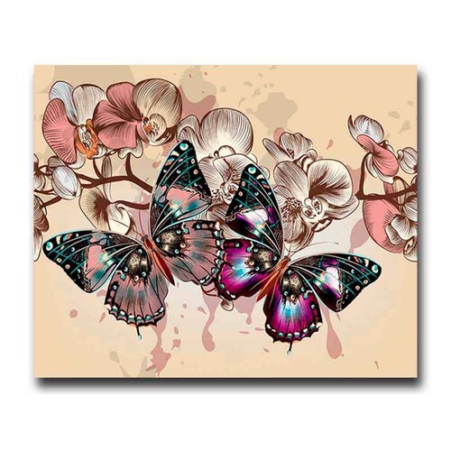 Cuadro Decorativo Canvas de Mariposas Pintadas #2 de 120 X 80 cm.