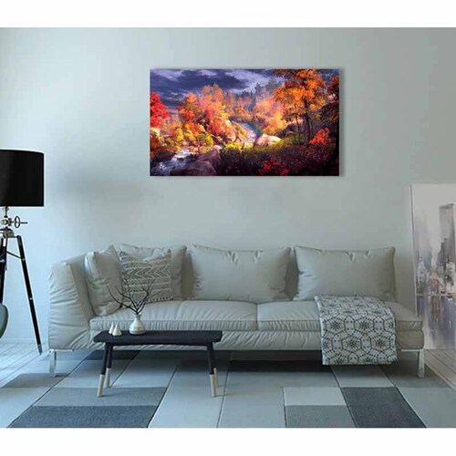 Cuadro Decorativo Canvas Paisaje de Rio en las Montañas de 120 X 80 cm.