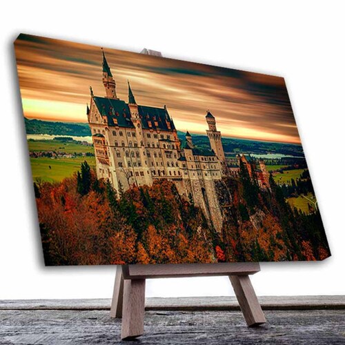 Cuadro Decorativo Canvas Paisaje Castillo Neuschwanstein en Alemania  #2 de 120 X 80 cm.
