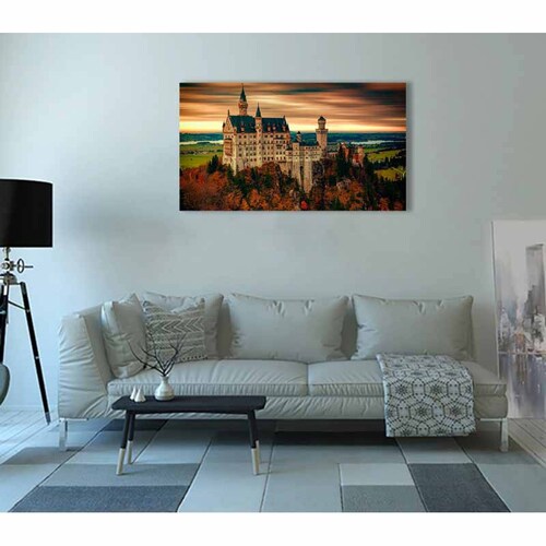 Cuadro Decorativo Canvas Paisaje Castillo Neuschwanstein en Alemania  #2 de 120 X 80 cm.