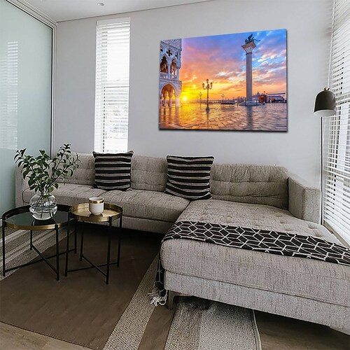 Cuadro Decorativo Canvas Paisaje de la Basílica de San Marcos en Italia de 120 X 80 cm.