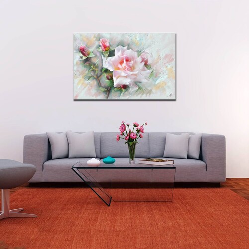 Cuadro Decorativo Canvas Paisaje de Arte de una Rosa de 90 X 60 cm