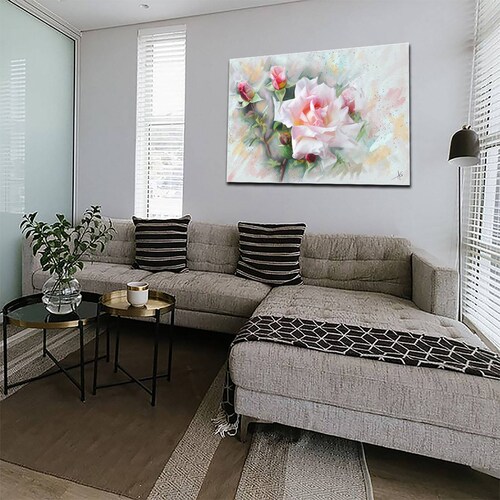 Cuadro Decorativo Canvas Paisaje de Arte de una Rosa de 90 X 60 cm