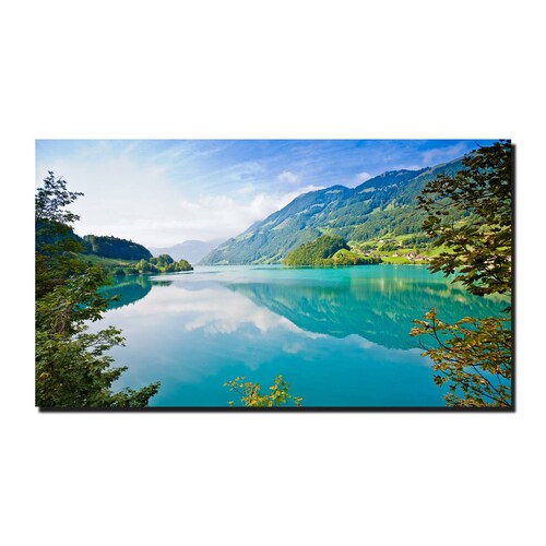 Cuadro Decorativo Canvas Paisaje de Lago y Montañas de 120 X 80 cm.