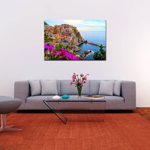 Cuadro Decorativo Canvas Paisaje del Parque Nacional de Italia Cinque Terre de 120 X 80 cm.