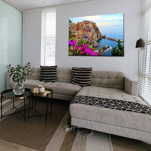 Cuadro Decorativo Canvas Paisaje del Parque Nacional de Italia Cinque Terre de 120 X 80 cm.