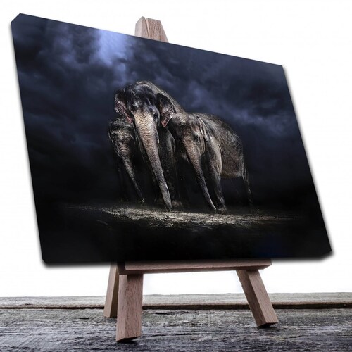 Cuadro Decorativo Canvas Paisaje de elefantes místicos 120 X 60 cm.