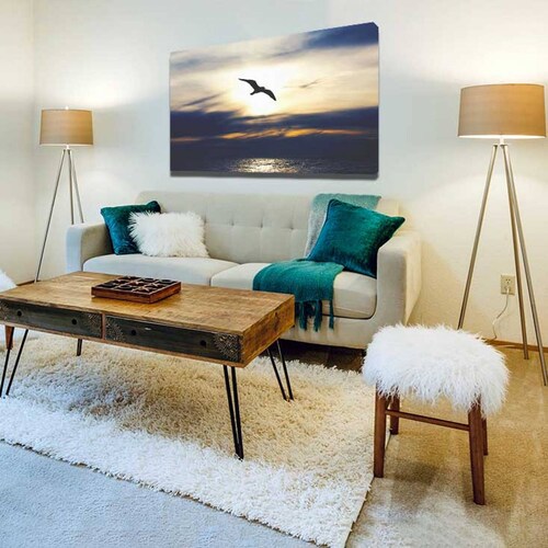 Cuadro Decorativo Canvas Gaviota en el Atardecer 120 X 60 cm