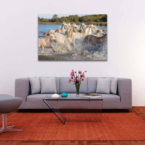 Cuadro Decorativo Caballos Cruzando el Rio 120 X 60 cm