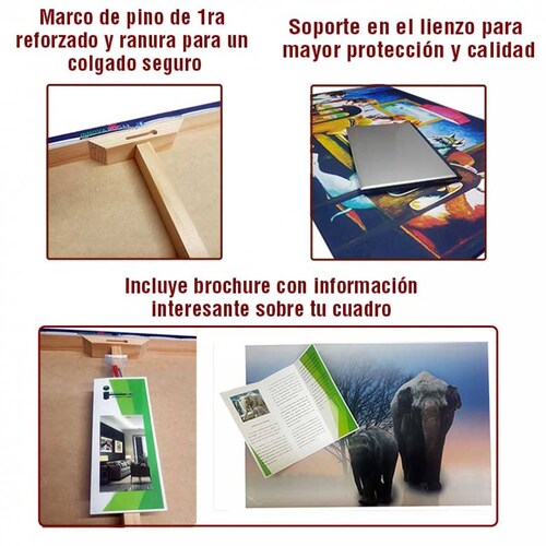 Cuadros Decorativos Set de 3 pzs Canvas de hojas moderno #3 30 X 45 cm
