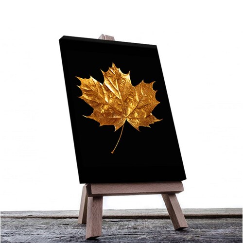Cuadro Decorativo Minimalista de Hoja Dorada #44 de 40 X 60 cm