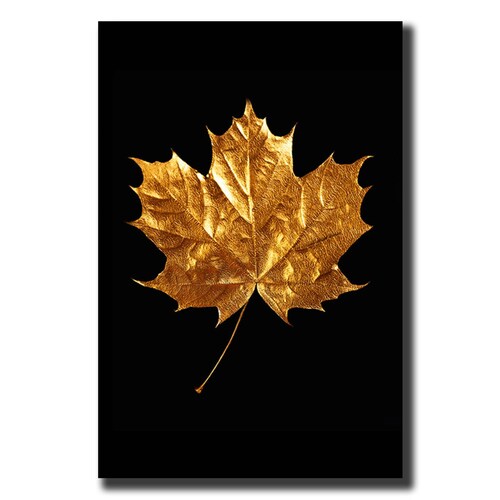 Cuadro Decorativo Minimalista de Hoja Dorada #44 de 40 X 60 cm