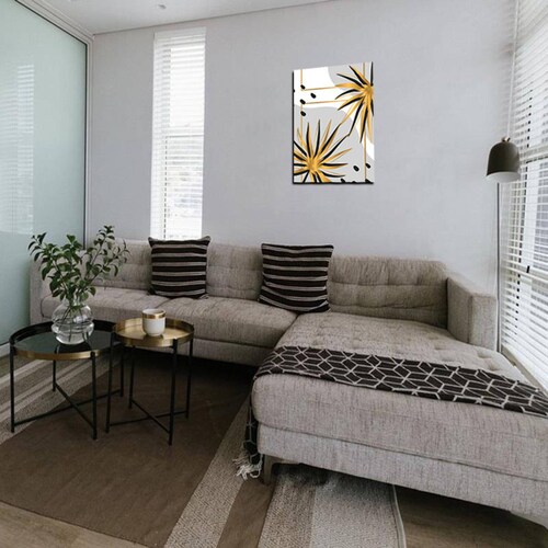 Cuadro Decorativo Hojas Doradas Minimalistas #90 de 80 X 120 cm