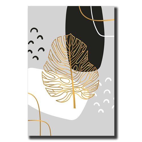 Cuadro Decorativo Hojas Doradas Minimalistas #99 de 40 x 60 cm