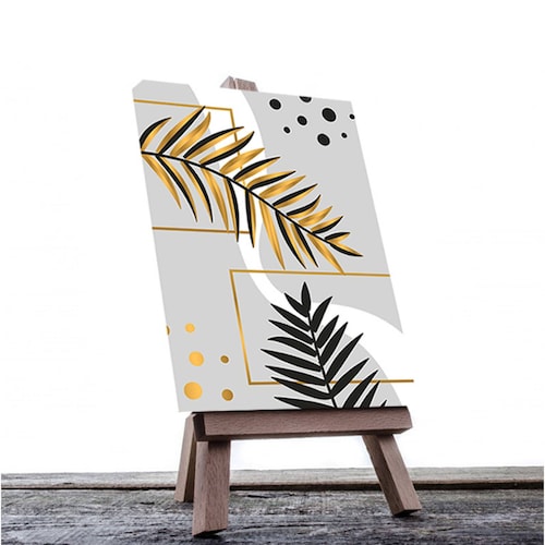 Cuadro Decorativo Hojas Doradas Minimalistas #100 de 80 X 120 cm