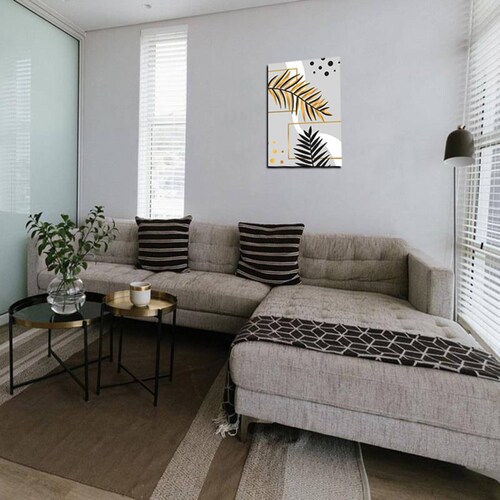 Cuadro Decorativo Hojas Doradas Minimalistas #100 de 80 X 120 cm