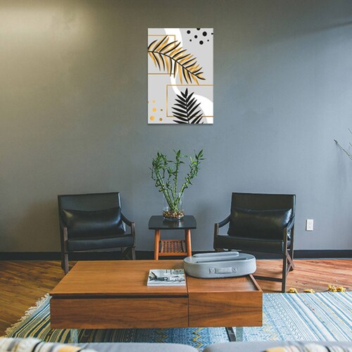 Cuadro Decorativo Hojas Doradas Minimalistas #100 de 80 X 120 cm