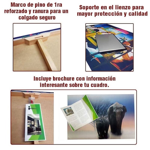 Cuadro Decorativo Hojas Doradas Minimalistas #100 de 80 X 120 cm